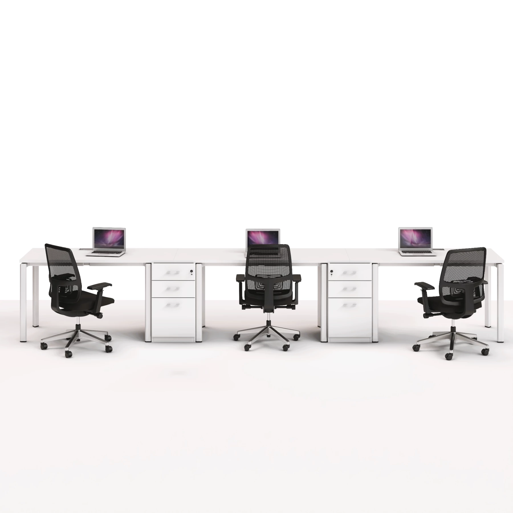 render_25 Escritorio Boston Triple Full Blanco - Imagen 1