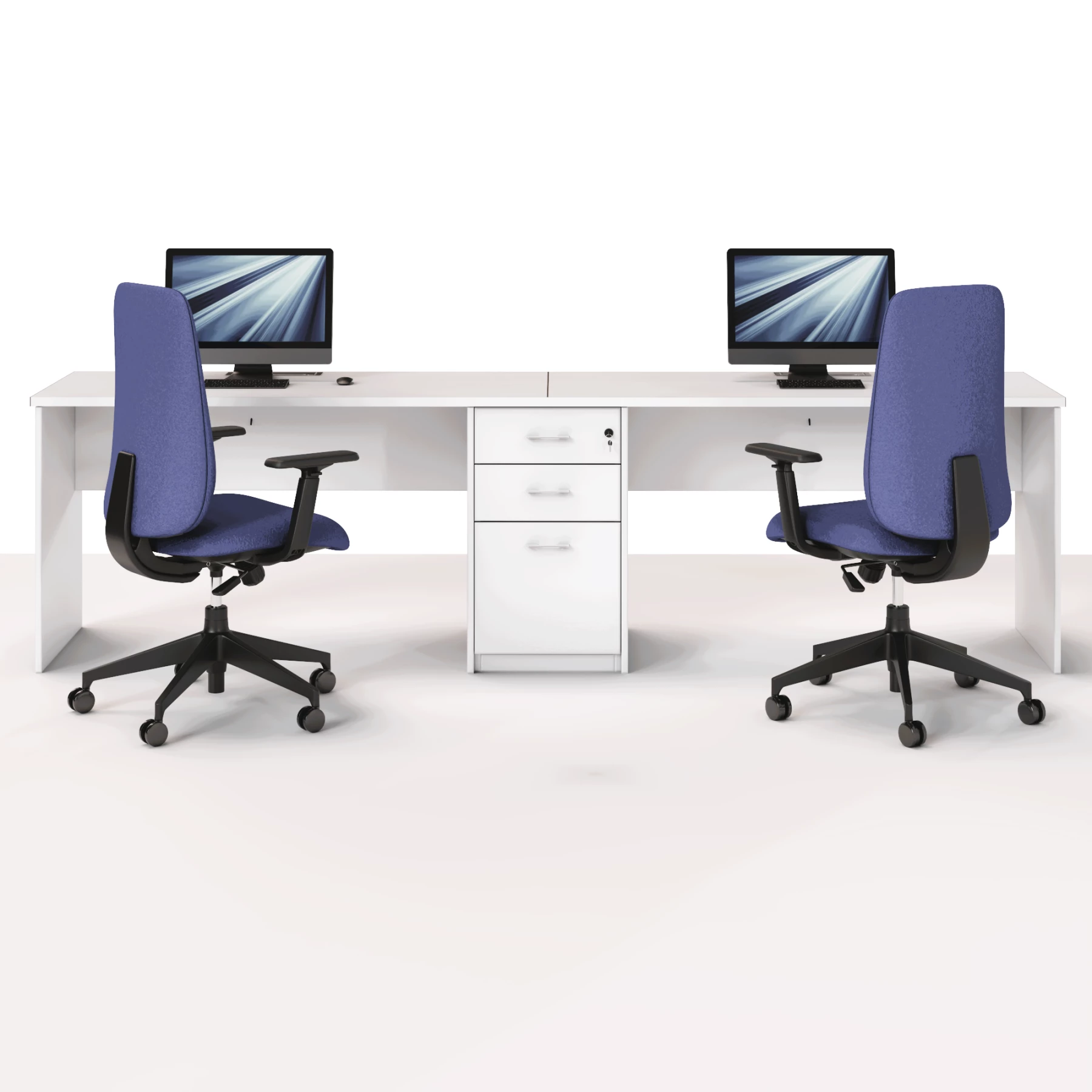 render_36 Escritorio Dallas Doble Full blanco - Imagen 1